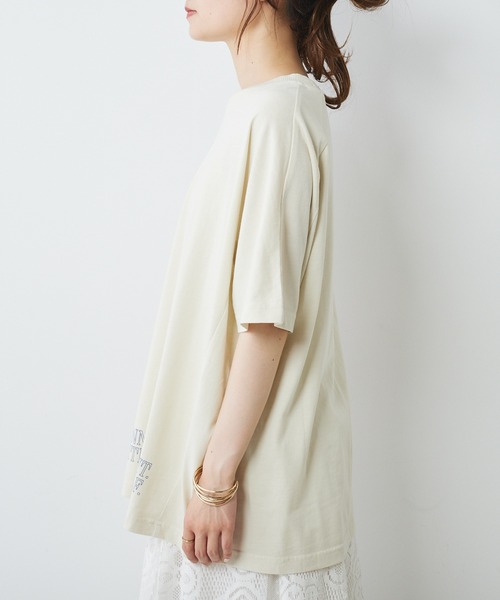 PUAL CE CIN(ピュアルセシン)の「ピグメントロゴプリントTシャツ(Tシャツ/カットソー・レディース・チャコールグレー/アイボリー/ピンク/ベージュ・FREE)」の7枚目の写真