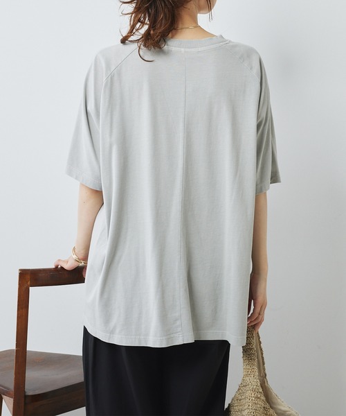 PUAL CE CIN(ピュアルセシン)の「ピグメントロゴプリントTシャツ(Tシャツ/カットソー・レディース・チャコールグレー/アイボリー/ピンク/ベージュ・FREE)」の9枚目の写真