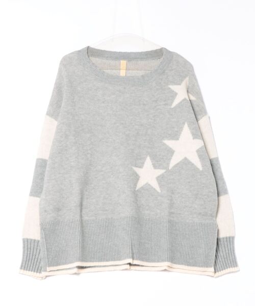 Q（キュー）の「ボーダースターニット（ニット/セーター・レディース・アイボリー/ブラック/グレー・MEDIUM）」の18枚目の写真