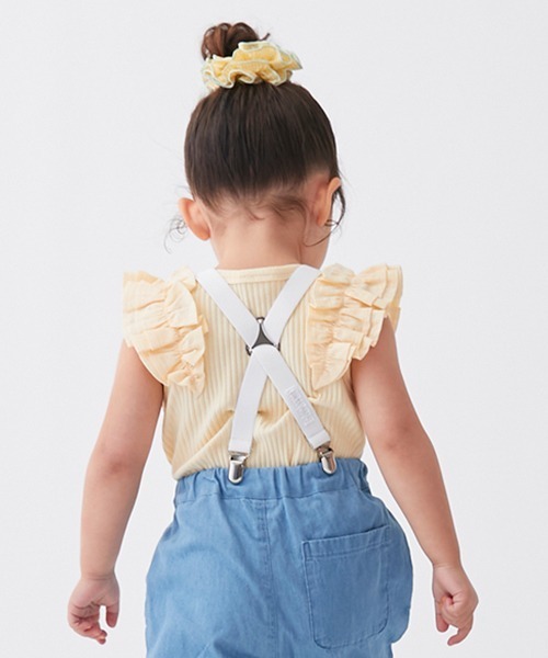 petit main（プティマイン）の「【リンク/接触冷感】肩フリルタンク（タンクトップ・キッズ・ライトグリーン/オフホワイト/イエロー/ピンク・120cm/130cm/90cm/100cm/110cm/80ｃｍ）」の17枚目の写真