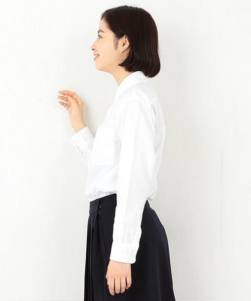 BEAMS BOY(ビームスボーイ)の「Sanca / オックス ラウンドカラー ロングシャツ(シャツ/ブラウス・レディース・ホワイト・ONE SIZE)」の9枚目の写真