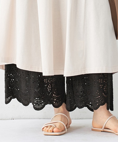 Viola e Viola（ヴィオラエヴィオラ）の「綿レース使いペチパンツ（その他アンダーウェア/インナー・レディース・ミント/ホワイト/ブラック・M/L/LL/3L）」の3枚目の写真