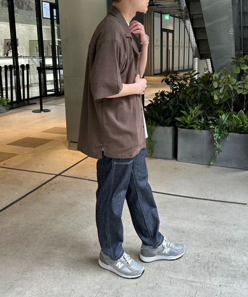 DISCOAT（ディスコート）の「カットジャガードオープンカラーシャツ（シャツ/ブラウス・メンズ・ブラック/ブラウン系その他/ボルドー・MEDIUM/LARGE）」の7枚目の写真