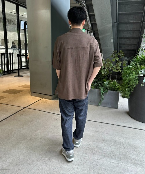 DISCOAT（ディスコート）の「カットジャガードオープンカラーシャツ（シャツ/ブラウス・メンズ・ブラック/ブラウン系その他/ボルドー・MEDIUM/LARGE）」の8枚目の写真