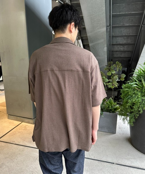 DISCOAT（ディスコート）の「カットジャガードオープンカラーシャツ（シャツ/ブラウス・メンズ・ブラック/ブラウン系その他/ボルドー・MEDIUM/LARGE）」の11枚目の写真