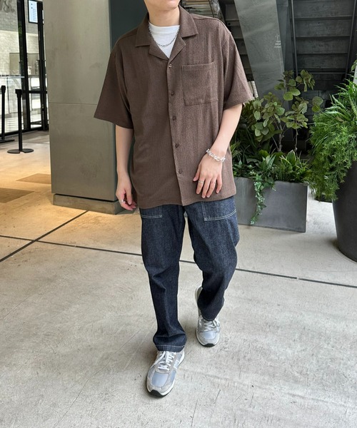 DISCOAT（ディスコート）の「カットジャガードオープンカラーシャツ（シャツ/ブラウス・メンズ・ブラック/ブラウン系その他/ボルドー・MEDIUM/LARGE）」の12枚目の写真