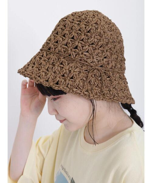 Samansa Mos2(サマンサ モスモス)の「ペーパー太編みハット(ハット・レディース・ベージュ/ブラウン・F)」の14枚目の写真