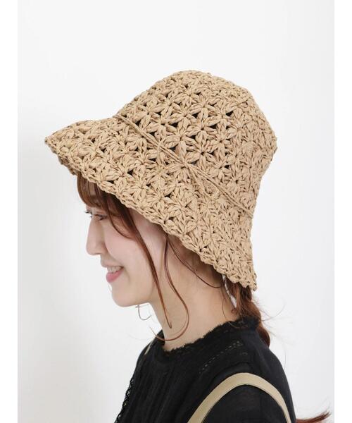 Samansa Mos2(サマンサ モスモス)の「ペーパー太編みハット(ハット・レディース・ベージュ/ブラウン・F)」の7枚目の写真