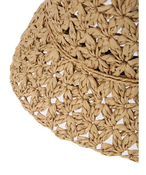 Samansa Mos2(サマンサ モスモス)の「ペーパー太編みハット(ハット・レディース・ベージュ/ブラウン・F)」の8枚目の写真