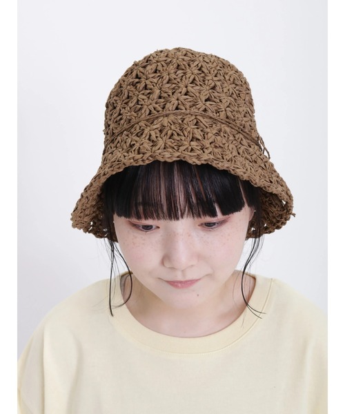 Samansa Mos2(サマンサ モスモス)の「ペーパー太編みハット(ハット・レディース・ベージュ/ブラウン・F)」の3枚目の写真