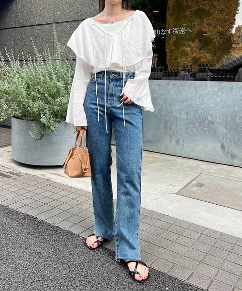 CAPRICIEUX LE'MAGE（カプリシューレマージュ）の「フリル襟ブラウス（シャツ/ブラウス・レディース・ブラック/ホワイト/グリーン・FREE）」の12枚目の写真