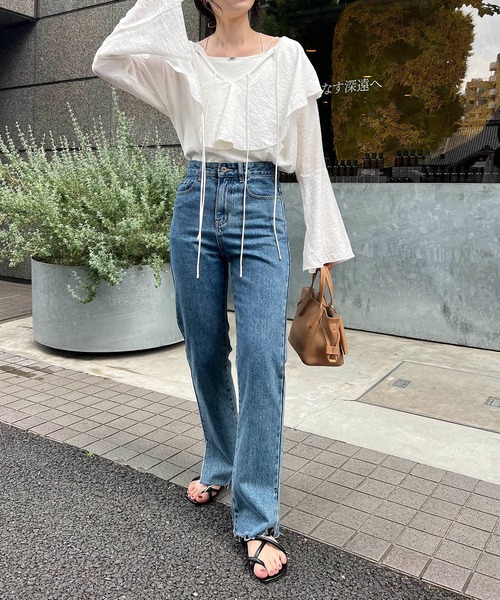 CAPRICIEUX LE'MAGE（カプリシューレマージュ）の「フリル襟ブラウス（シャツ/ブラウス・レディース・ブラック/ホワイト/グリーン・FREE）」の13枚目の写真