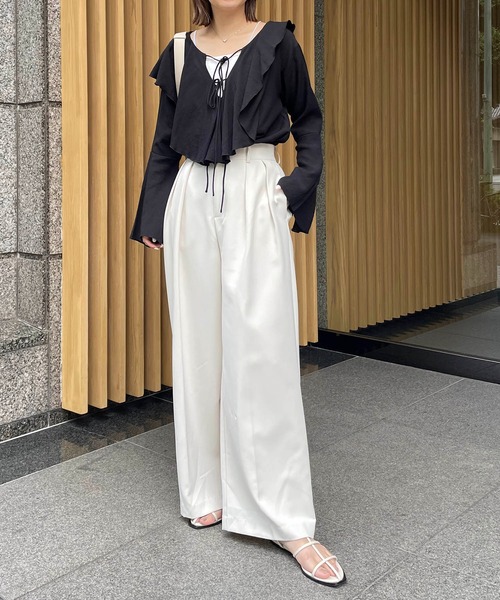 CAPRICIEUX LE'MAGE（カプリシューレマージュ）の「フリル襟ブラウス（シャツ/ブラウス・レディース・ブラック/ホワイト/グリーン・FREE）」の21枚目の写真