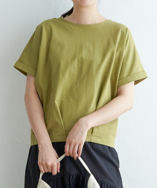 ikka(イッカ)の「冷感ドルマンタックプルオーバー(Tシャツ/カットソー・レディース・ブラック/ライトグリーン/ブルー系その他/ベージュ/ホワイト・L/S/M)」の5枚目の写真