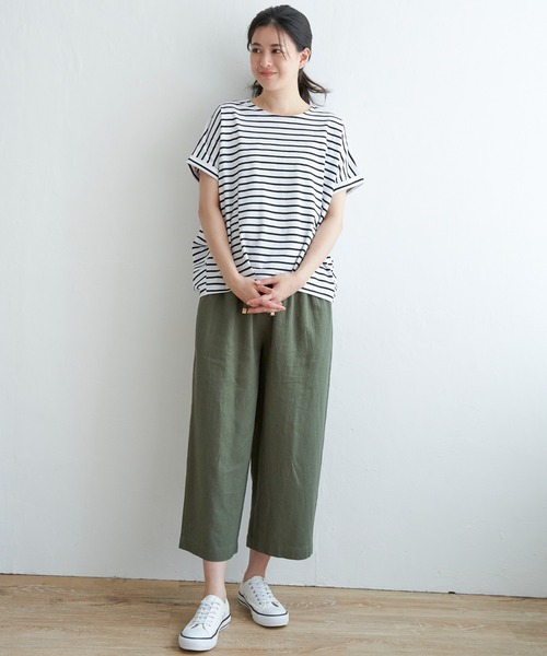 ikka(イッカ)の「冷感ドルマンタックプルオーバー(Tシャツ/カットソー・レディース・ブラック/ライトグリーン/ブルー系その他/ベージュ/ホワイト・L/S/M)」の6枚目の写真