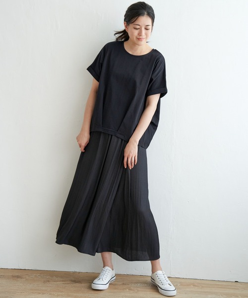 ikka(イッカ)の「冷感ドルマンタックプルオーバー(Tシャツ/カットソー・レディース・ブラック/ライトグリーン/ブルー系その他/ベージュ/ホワイト・L/S/M)」の9枚目の写真