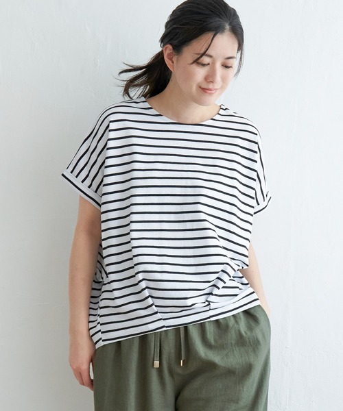 ikka(イッカ)の「冷感ドルマンタックプルオーバー(Tシャツ/カットソー・レディース・ブラック/ライトグリーン/ブルー系その他/ベージュ/ホワイト・L/S/M)」の16枚目の写真
