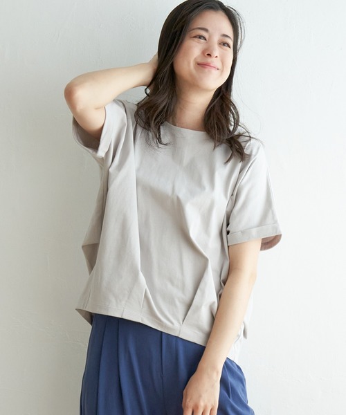 ikka(イッカ)の「冷感ドルマンタックプルオーバー(Tシャツ/カットソー・レディース・ブラック/ライトグリーン/ブルー系その他/ベージュ/ホワイト・L/S/M)」の18枚目の写真
