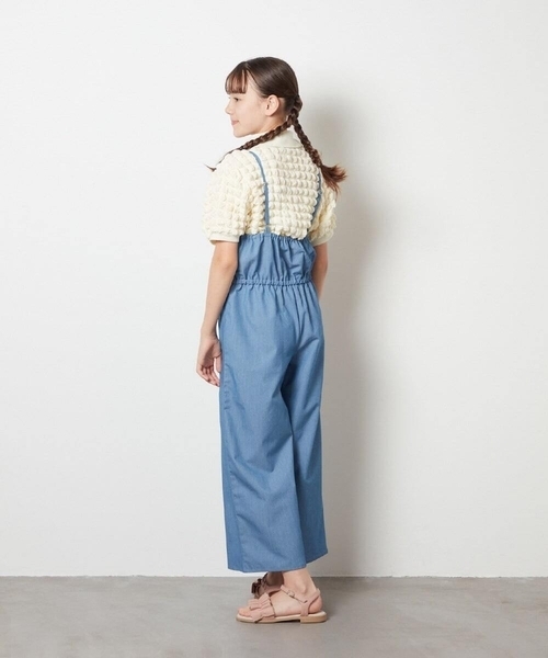 a.v.v（アーヴェヴェ）の「[140-150]【3点セット】サロペットコーデセット（サロペット/オーバーオール・キッズ・ブルー/ブラック・150/140）」の22枚目の写真