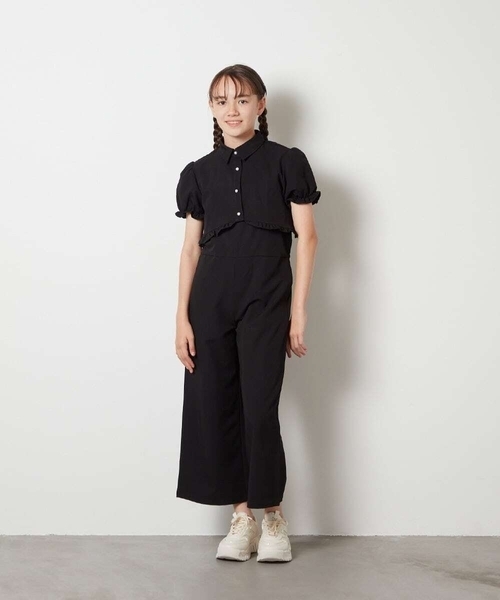a.v.v（アーヴェヴェ）の「[140-150]【3点セット】サロペットコーデセット（サロペット/オーバーオール・キッズ・ブルー/ブラック・150/140）」の4枚目の写真