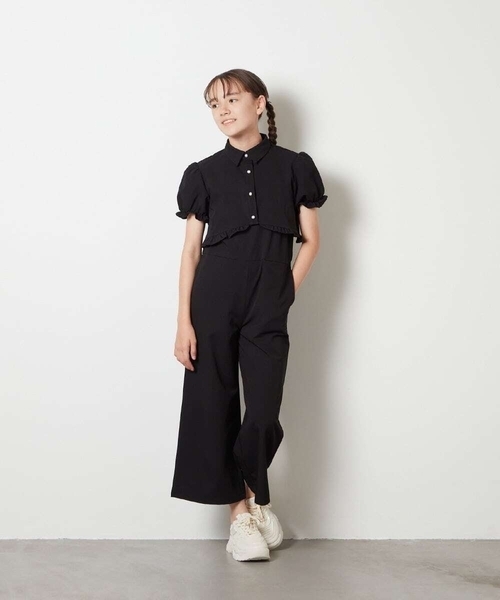 a.v.v（アーヴェヴェ）の「[140-150]【3点セット】サロペットコーデセット（サロペット/オーバーオール・キッズ・ブルー/ブラック・150/140）」の16枚目の写真