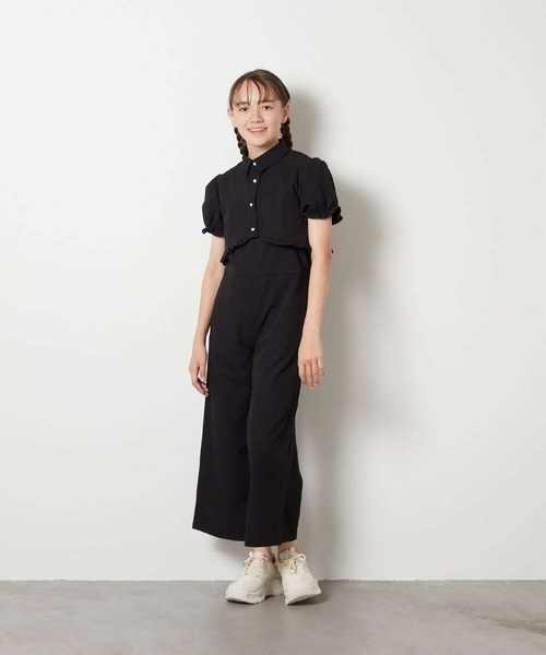 a.v.v（アーヴェヴェ）の「[140-150]【3点セット】サロペットコーデセット（サロペット/オーバーオール・キッズ・ブルー/ブラック・150/140）」の7枚目の写真