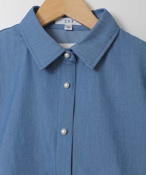 a.v.v（アーヴェヴェ）の「[140-150]【3点セット】サロペットコーデセット（サロペット/オーバーオール・キッズ・ブルー/ブラック・150/140）」の20枚目の写真