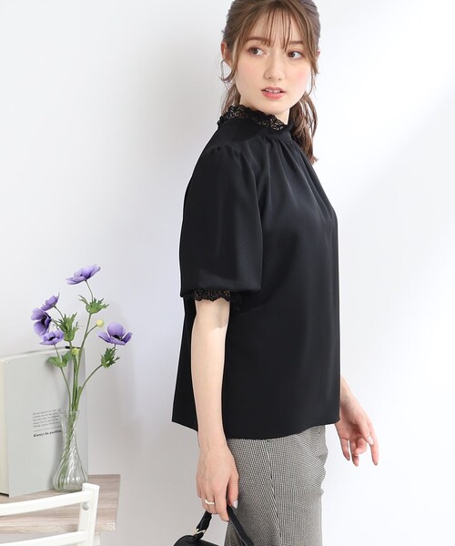 couture brooch（クチュールブローチ）の「◆【前後2WAY/女性らしさを引き立てる】エンブロレースブラウス（シャツ/ブラウス・レディース・ブラック/アイボリー/グリーン系・38/42/34/40）」の5枚目の写真