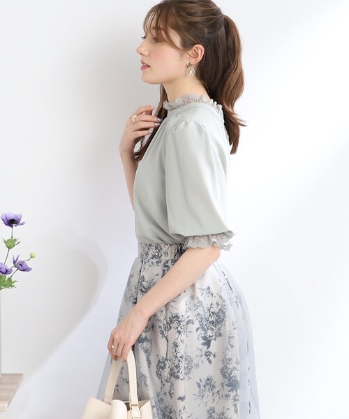 couture brooch（クチュールブローチ）の「◆【前後2WAY/女性らしさを引き立てる】エンブロレースブラウス（シャツ/ブラウス・レディース・ブラック/アイボリー/グリーン系・38/42/34/40）」の22枚目の写真