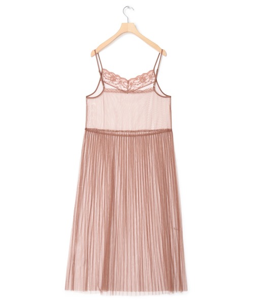 w closet(ダブルクローゼット)の「シアーチュールキャミワンピース(ワンピース・レディース・オフホワイト/サックスブルー/ブラウン/ブラック・FREE)」の13枚目の写真