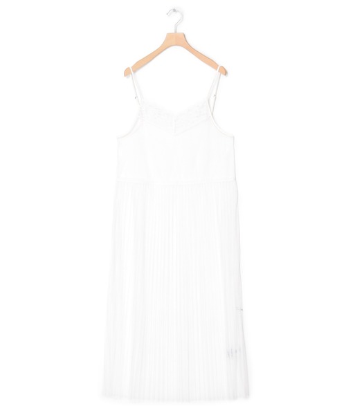 w closet(ダブルクローゼット)の「シアーチュールキャミワンピース(ワンピース・レディース・オフホワイト/サックスブルー/ブラウン/ブラック・FREE)」の15枚目の写真