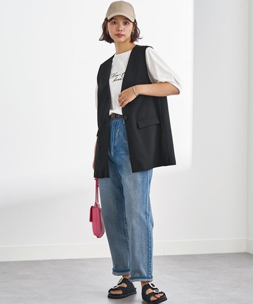 BELLUNA（ベルーナ）の「ノーカラーデザインジレ（ベスト・レディース・テラコッタ/ブラック/ベージュ系・LARGE/MEDIUM/X-LARGE）」の8枚目の写真