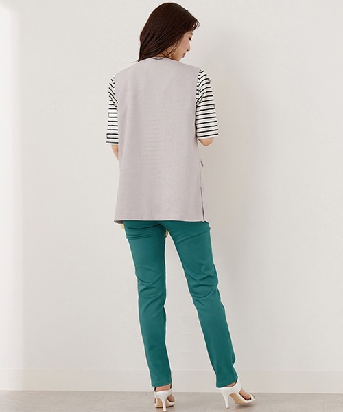 BELLUNA（ベルーナ）の「ノーカラーデザインジレ（ベスト・レディース・テラコッタ/ブラック/ベージュ系・LARGE/MEDIUM/X-LARGE）」の11枚目の写真