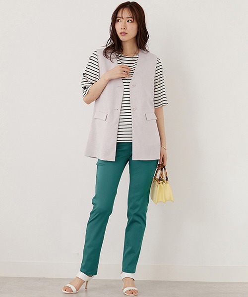 BELLUNA（ベルーナ）の「ノーカラーデザインジレ（ベスト・レディース・テラコッタ/ブラック/ベージュ系・LARGE/MEDIUM/X-LARGE）」の12枚目の写真