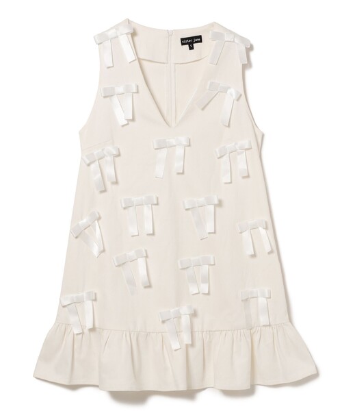 Ray BEAMS(レイビームス)の「sister jane / Bloom Bow Midi Dress(ワンピース・レディース・ホワイト・SMALL)」の1枚目の写真