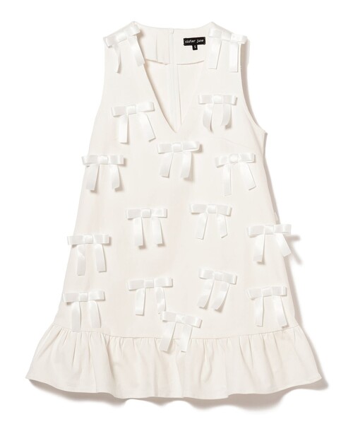 Ray BEAMS(レイビームス)の「sister jane / Bloom Bow Midi Dress(ワンピース・レディース・ホワイト・SMALL)」の2枚目の写真