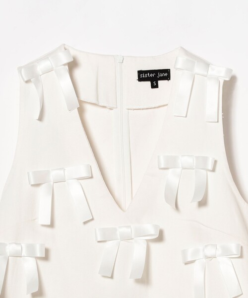 Ray BEAMS(レイビームス)の「sister jane / Bloom Bow Midi Dress(ワンピース・レディース・ホワイト・SMALL)」の9枚目の写真