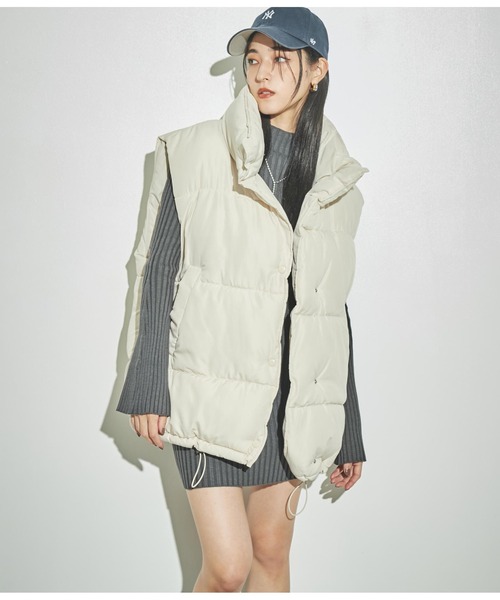 ANAP（アナップ）の「フェイクダウンオーバーベスト（ダウンベスト・レディース・ブラック/アイボリー/ライトブルー・FREE）」の5枚目の写真