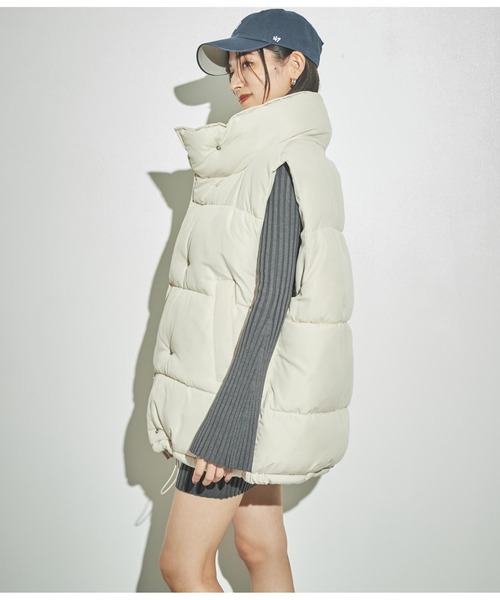 ANAP（アナップ）の「フェイクダウンオーバーベスト（ダウンベスト・レディース・ブラック/アイボリー/ライトブルー・FREE）」の7枚目の写真