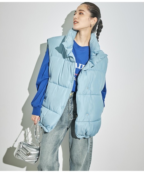 ANAP（アナップ）の「フェイクダウンオーバーベスト（ダウンベスト・レディース・ブラック/アイボリー/ライトブルー・FREE）」の10枚目の写真