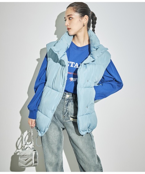 ANAP（アナップ）の「フェイクダウンオーバーベスト（ダウンベスト・レディース・ブラック/アイボリー/ライトブルー・FREE）」の11枚目の写真