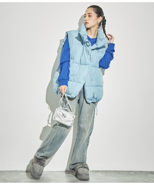 ANAP（アナップ）の「フェイクダウンオーバーベスト（ダウンベスト・レディース・ブラック/アイボリー/ライトブルー・FREE）」の12枚目の写真