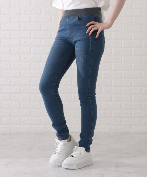 Lace Ladies（レースレディース）の「ストレッチスキニーデニムレギンス（デニムパンツ・レディース・ブラック/ネイビー/ライトブルー・30/28/26）」の6枚目の写真