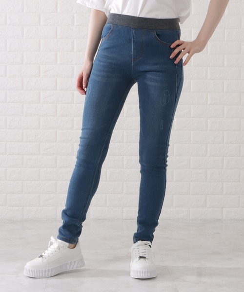 セール】ストレッチスキニーデニムレギンス（デニムパンツ
