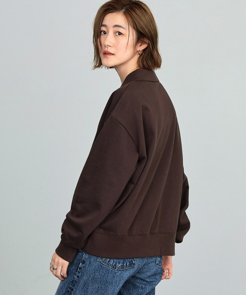 SOMETHING(サムシング)の「SOMETHING/サムシング ポロスウェットカーディガン(カーディガン/ボレロ・レディース・ブラック/ブラウン/グリーン/レッド・FREE)」の13枚目の写真