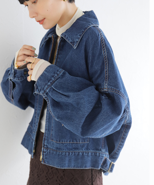 IENA（イエナ）の「【CURRENTAGE/カレンテージ】デニムブルゾン（ブルゾン・レディース・ネイビー・FREE）」の5枚目の写真