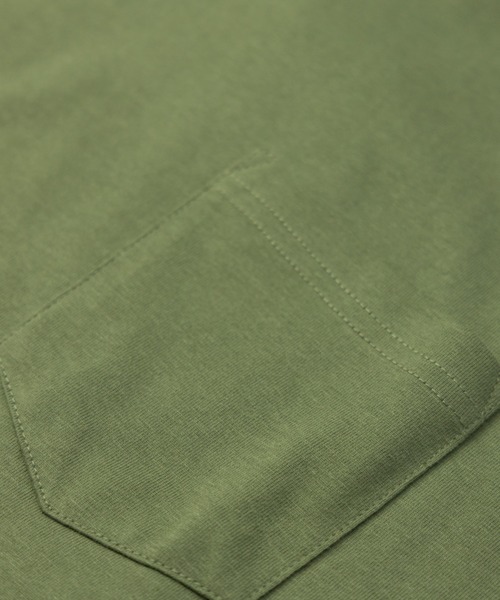 NYLAUS（ナイラス）の「ピーチスキン加工 ポケット付き ロングスリーブTシャツ（Tシャツ/カットソー・メンズ・ネイビー/ホワイト/ベージュ/ブラック/カーキ・M/LL/L）」の7枚目の写真