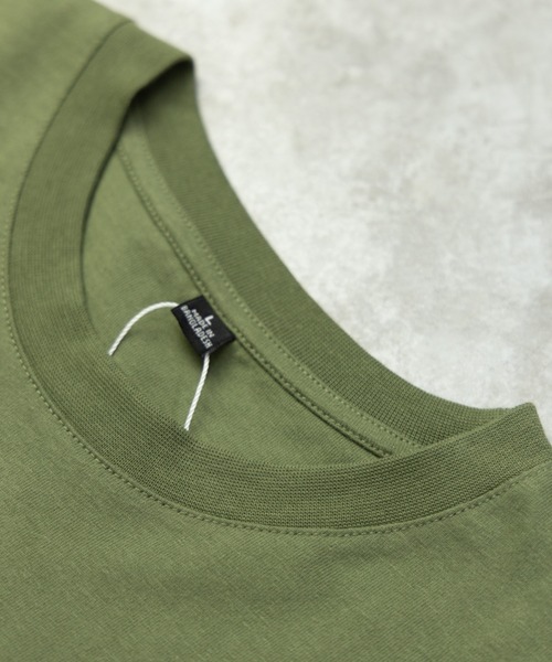 NYLAUS（ナイラス）の「ピーチスキン加工 ポケット付き ロングスリーブTシャツ（Tシャツ/カットソー・メンズ・ネイビー/ホワイト/ベージュ/ブラック/カーキ・M/LL/L）」の6枚目の写真