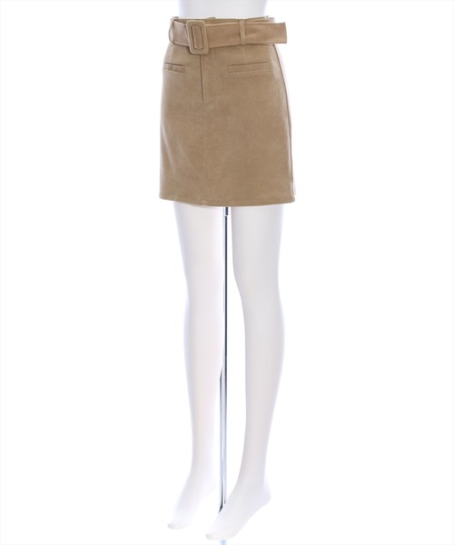 clear（クリア）の「ベルト付きフロントポケットタイトミニスカート（スカート・レディース・ブラック/ベージュ/モカ・M/S）」の4枚目の写真