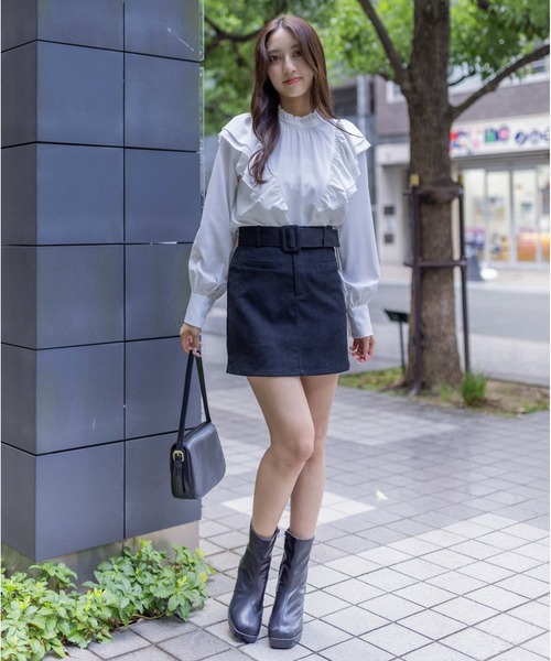 clear（クリア）の「ベルト付きフロントポケットタイトミニスカート（スカート・レディース・ブラック/ベージュ/モカ・M/S）」の20枚目の写真